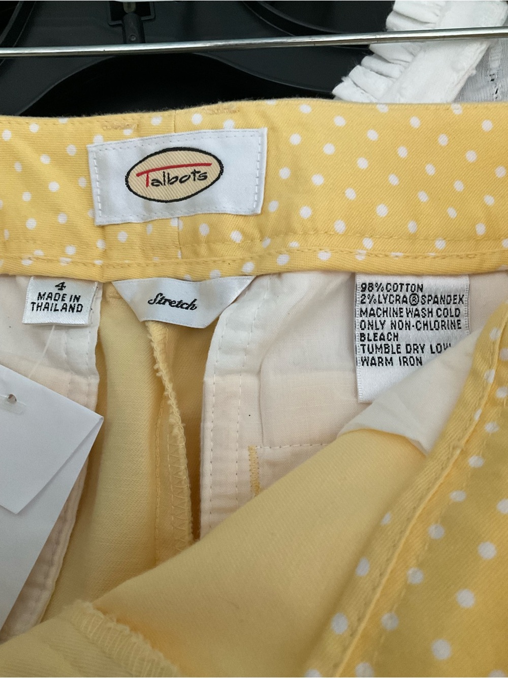 Talbots Girls' Yellow Polka Dot Stretch Skirt